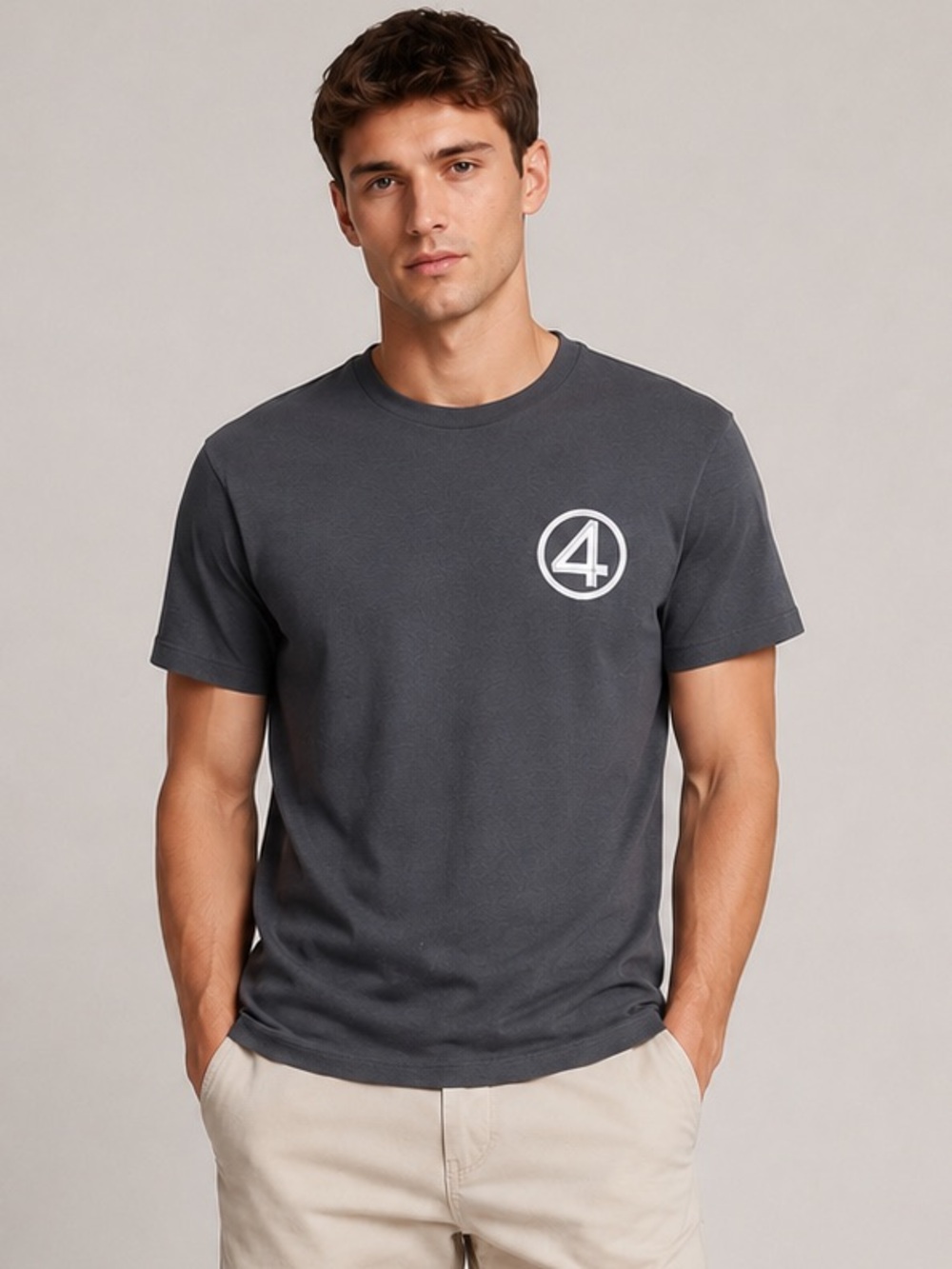 Marvel comics fantastic four gray logo graphic T small new without tags
